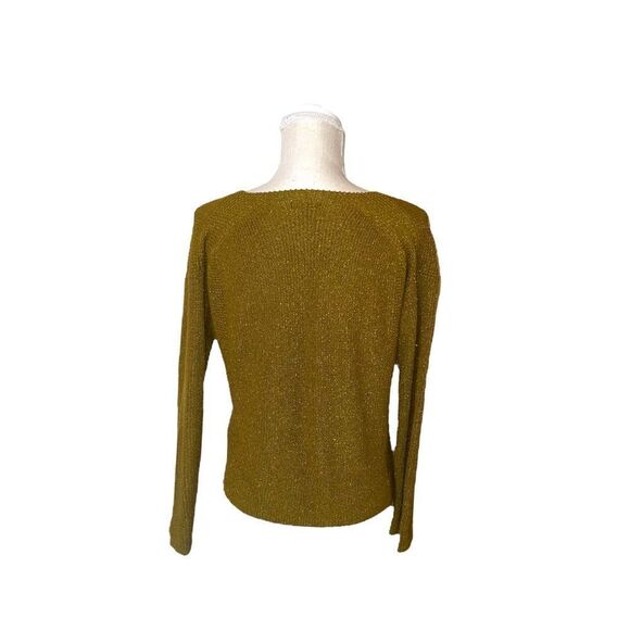 Massimo Dutti Green Gold V Neck Sweater - Picture 3 of 16